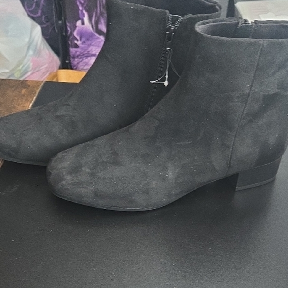 Black Suede Ankle Boots - Picture 2 of 3